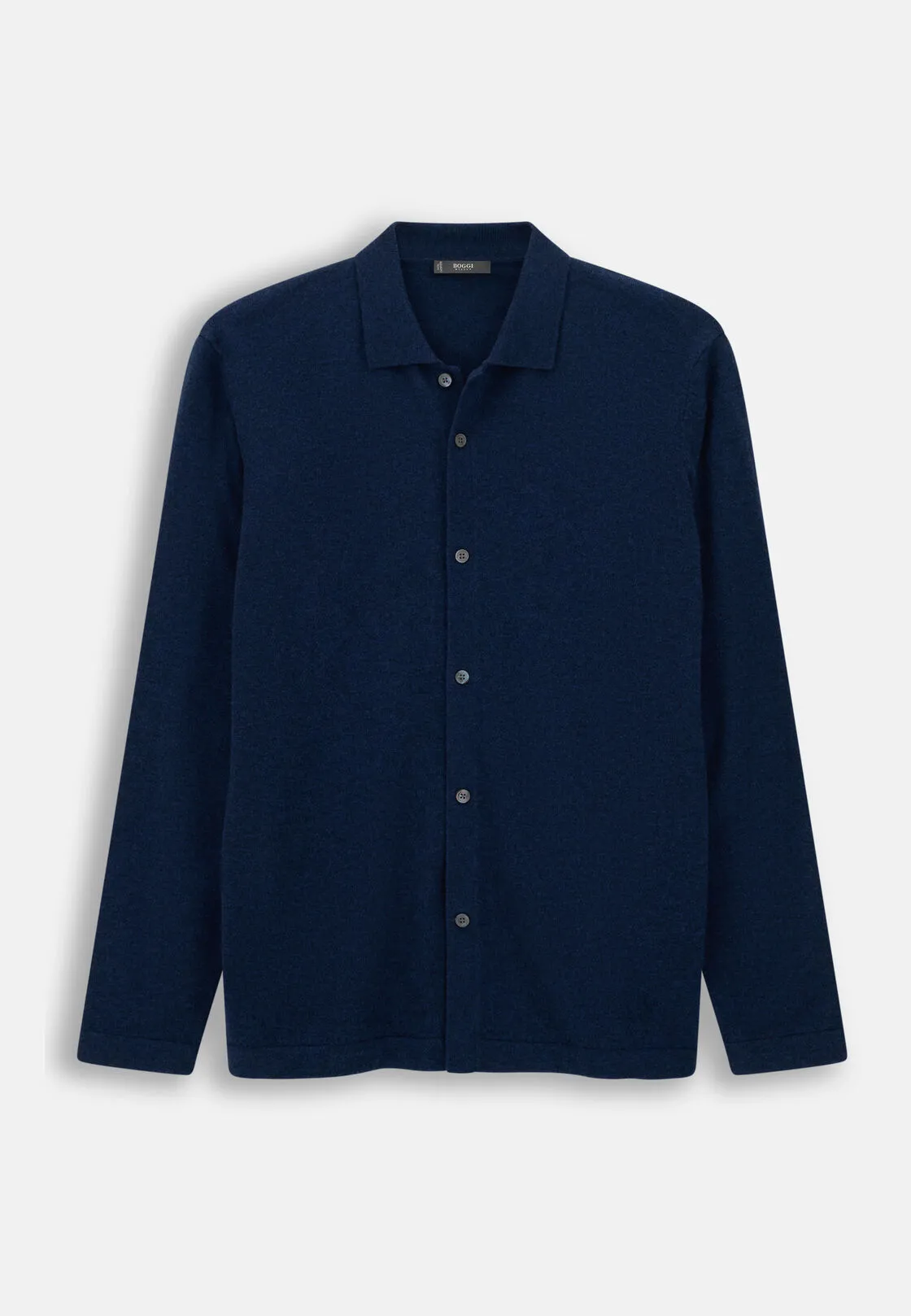Boggi, Camicia Di Maglia In Lana Cashmere, Uomo, Navy, Taglia: M - immagine 5