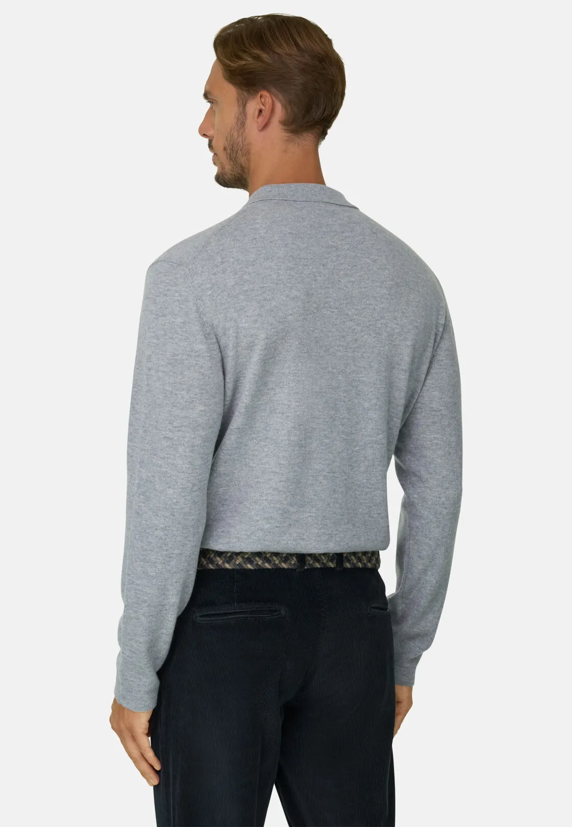 Boggi, Camicia Di Maglia In Lana Cashmere, Uomo, Grigio, Taglia: L - immagine 4