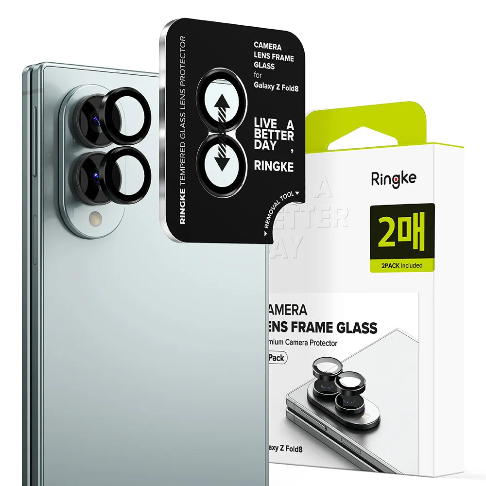 Pellicola protettiva per fotocamera posteriore Ringke per Samsung Galaxy Z Fold8 F971, vetro temperato, set da 2 pezzi, nero - immagine 1