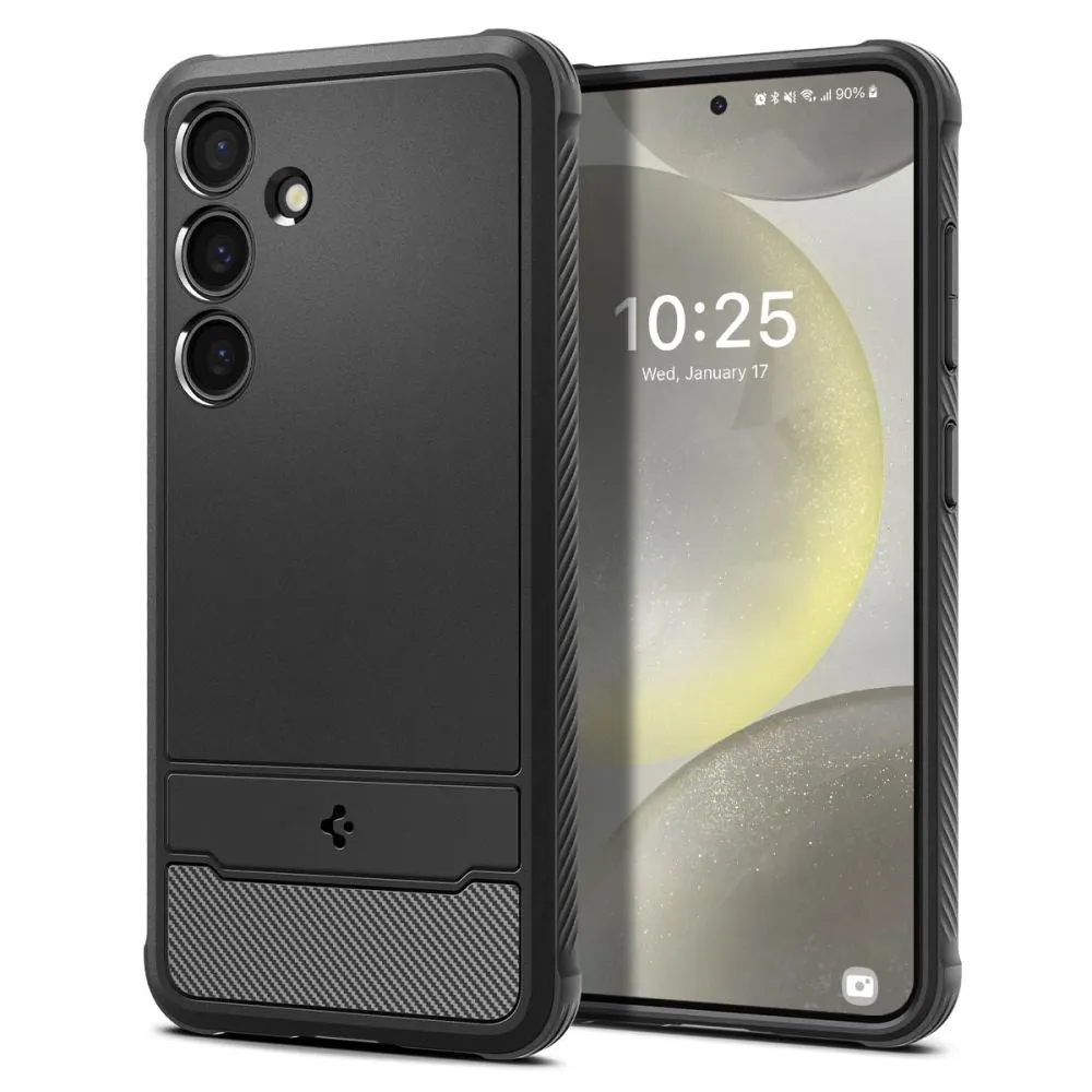 Custodia per Samsung Galaxy S24 S921, Spigen, Rugged Armour, Nero ACS07346 - immagine 1