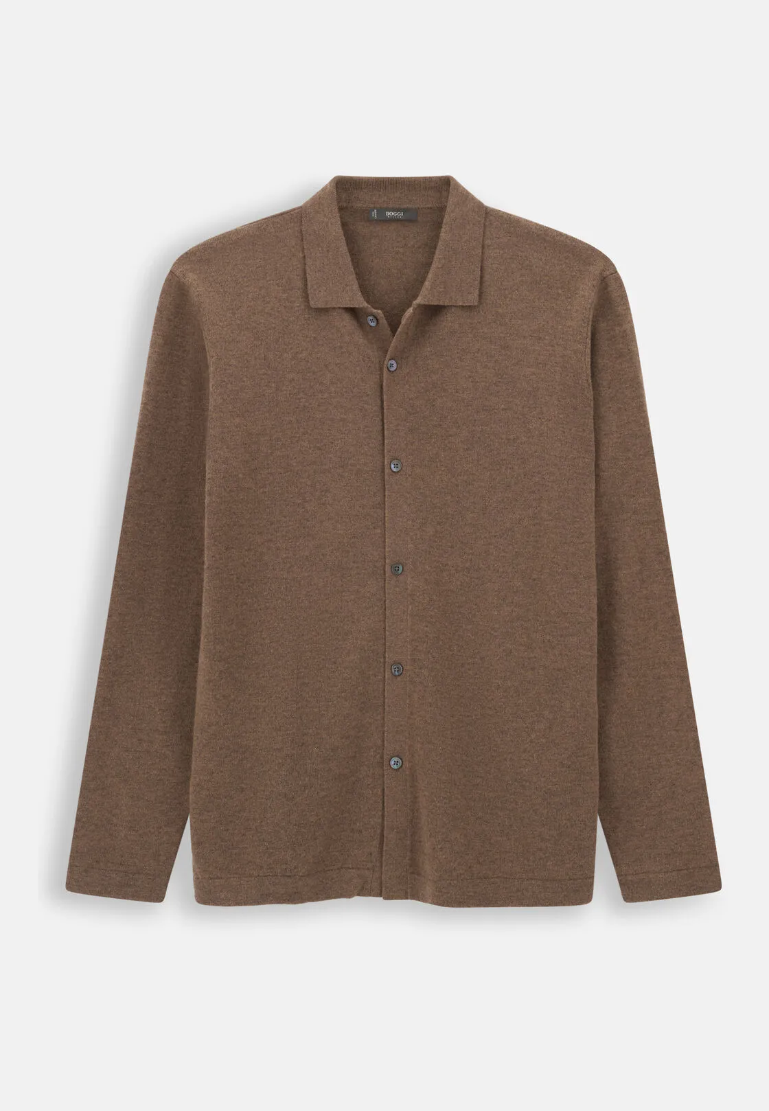 Boggi, Camicia Di Maglia In Lana Cashmere, Uomo, Marrone, Taglia: L - immagine 5