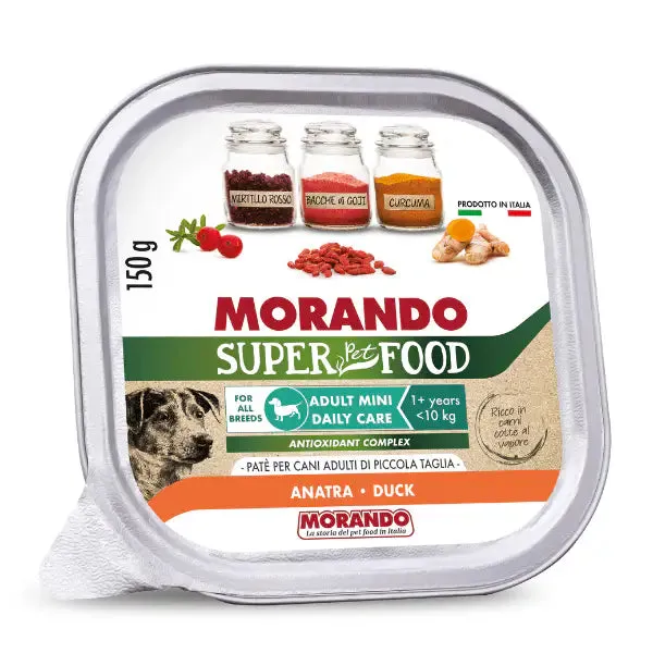 Morando SuperPetFood Dog Adult Mini Patè 150 gr Anatra - confezione da 22 pezzi - Cibo umido per cani - immagine 1
