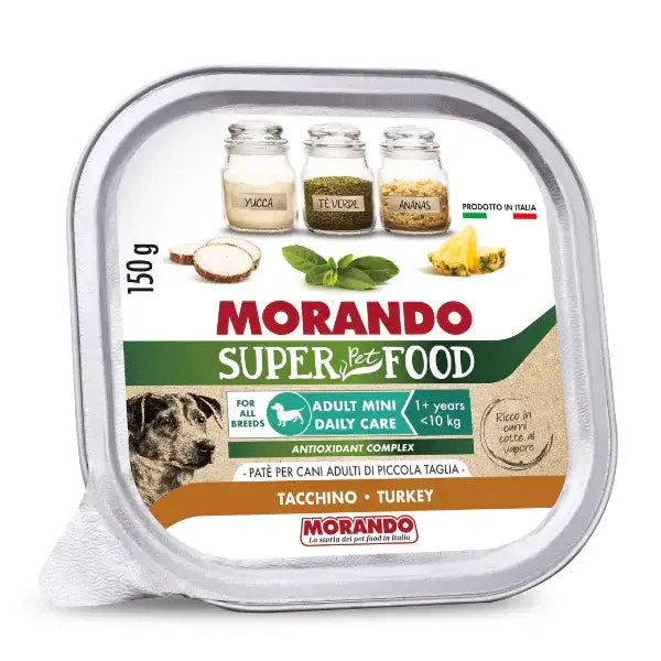 Morando SuperPetFood Dog Adult Mini Patè 150 gr Tacchino - confezione da 22 pezzi - Cibo umido per cani - immagine 1