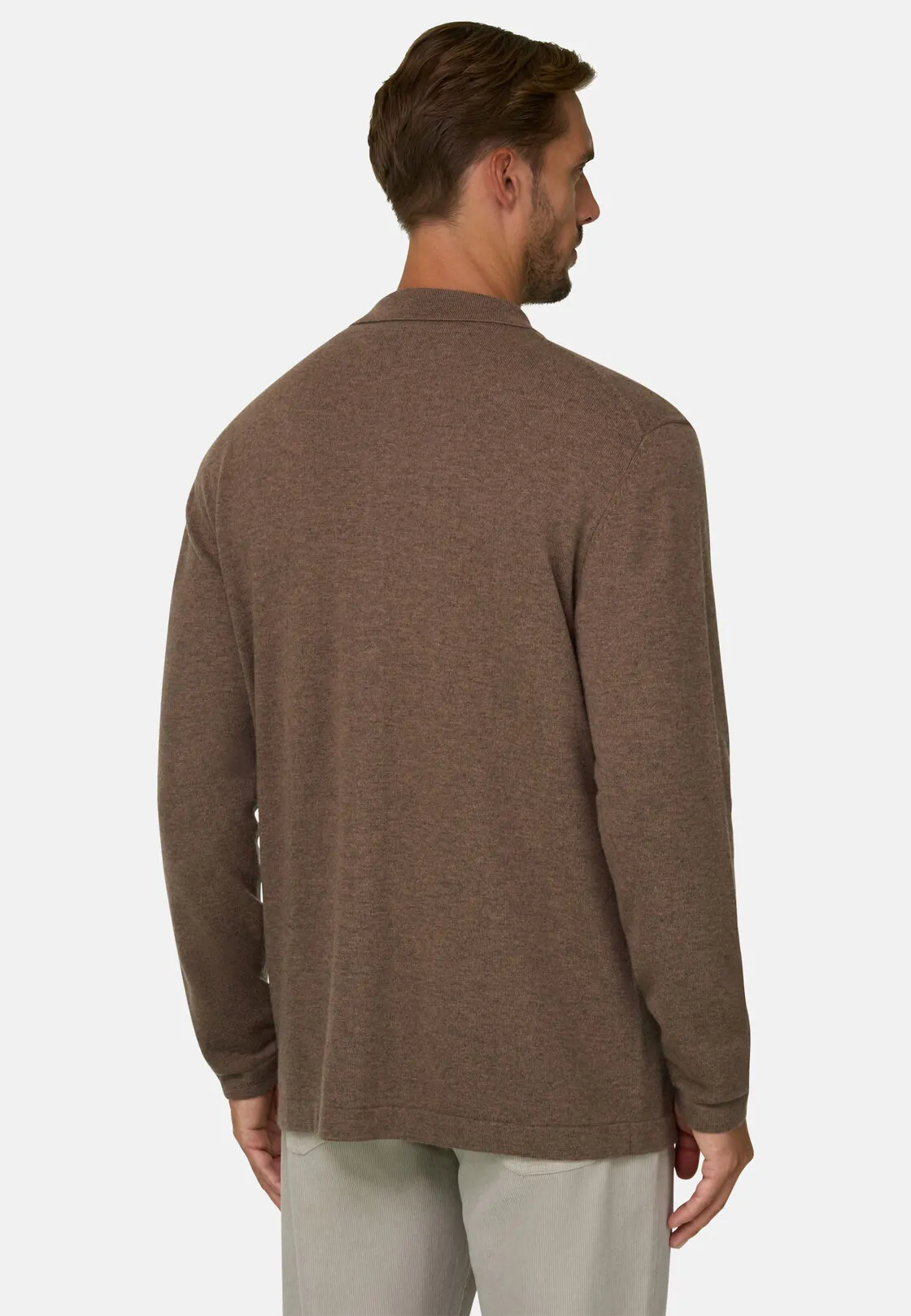 Boggi, Camicia Di Maglia In Lana Cashmere, Uomo, Marrone, Taglia: M - immagine 4