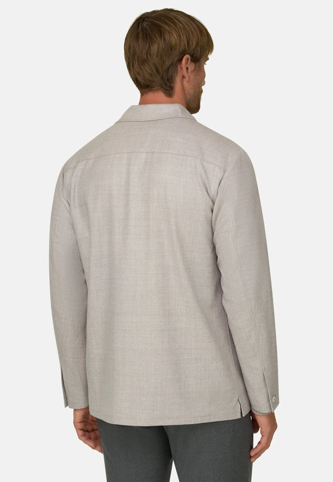 Boggi, Giacca Camicia In Lana Melange, Uomo, Sabbia, Taglia: 52 - immagine 4