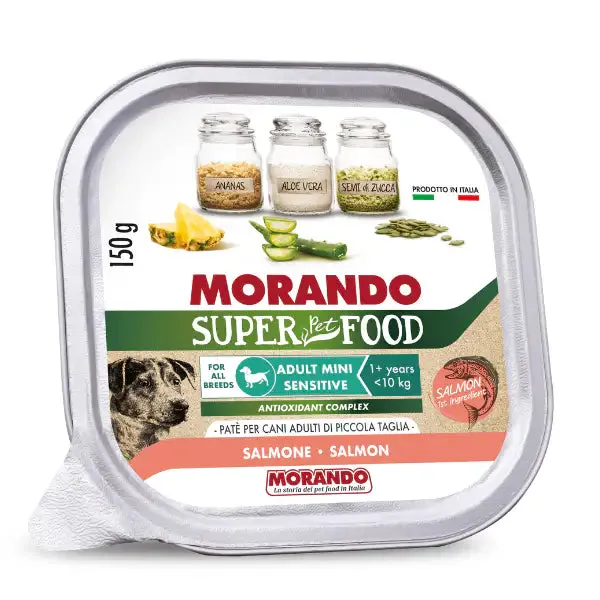 Morando SuperPetFood Dog Adult Mini Patè 150 gr Salmone - confezione da 22 pezzi - Cibo umido per cani - immagine 1