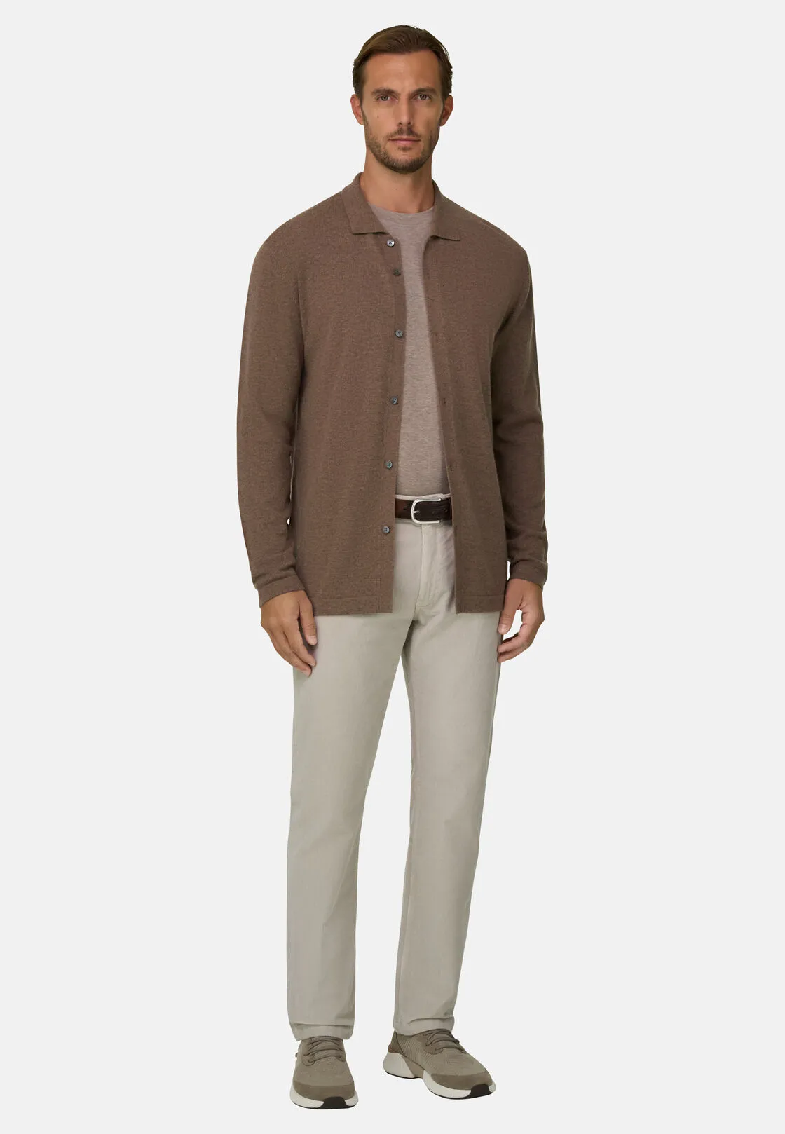 Boggi, Camicia Di Maglia In Lana Cashmere, Uomo, Marrone, Taglia: XXL - immagine 2