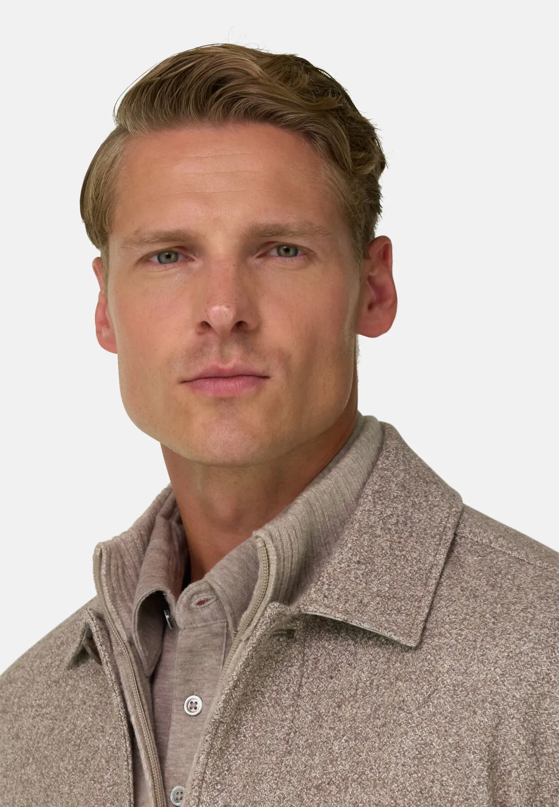 Boggi, Giacca Camicia Strutturata In Lana Seta Cashmere, Uomo, Taupe, Taglia: 46 - immagine 3