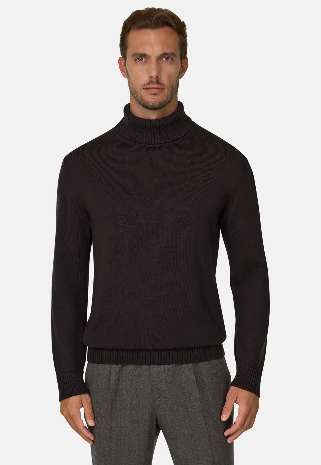 Boggi, Dolcevita In Lana Merino Extrafine, Uomo, Marrone scuro, Taglia: M - immagine 1