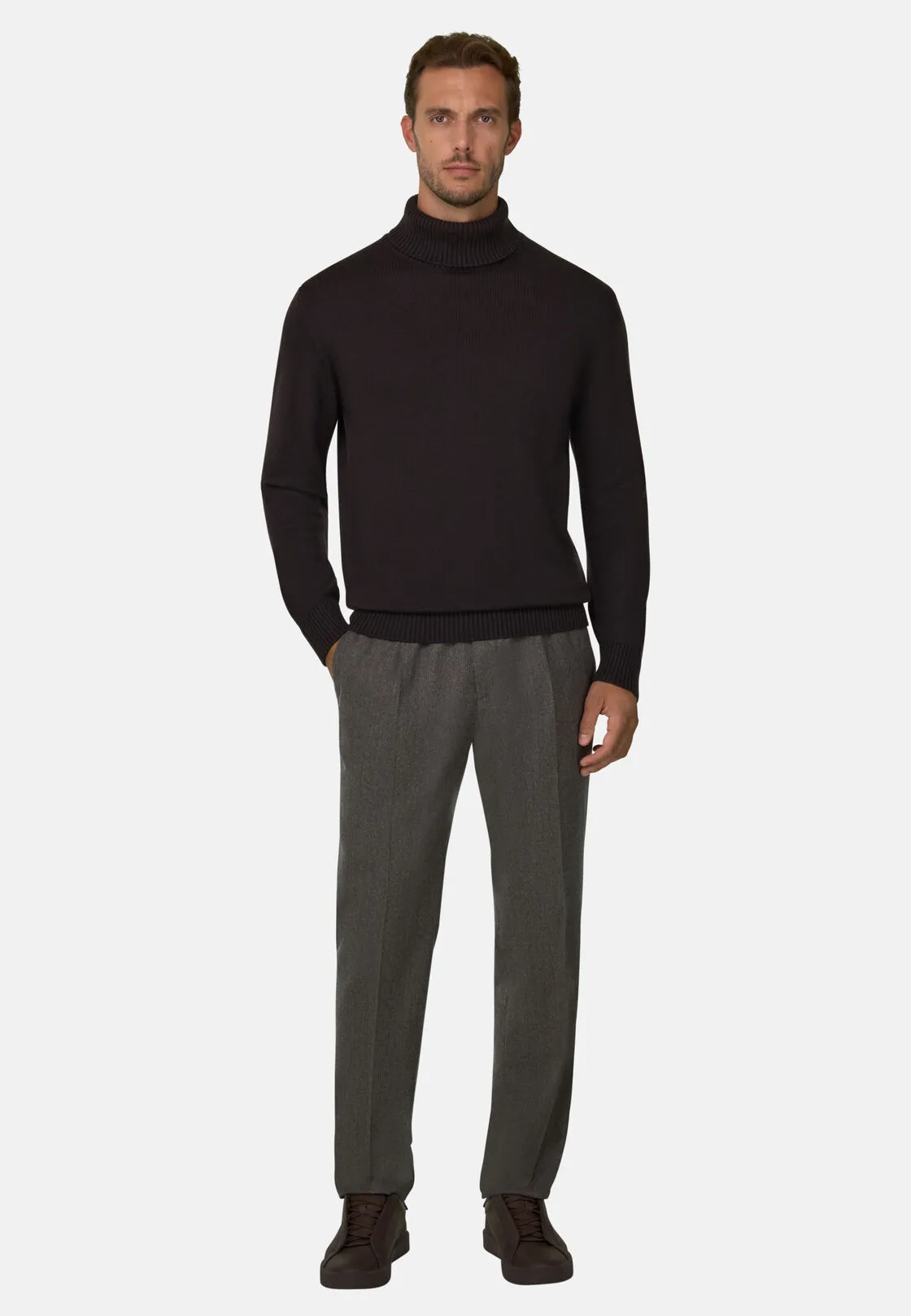 Boggi, Dolcevita In Lana Merino Extrafine, Uomo, Marrone scuro, Taglia: XL - immagine 2