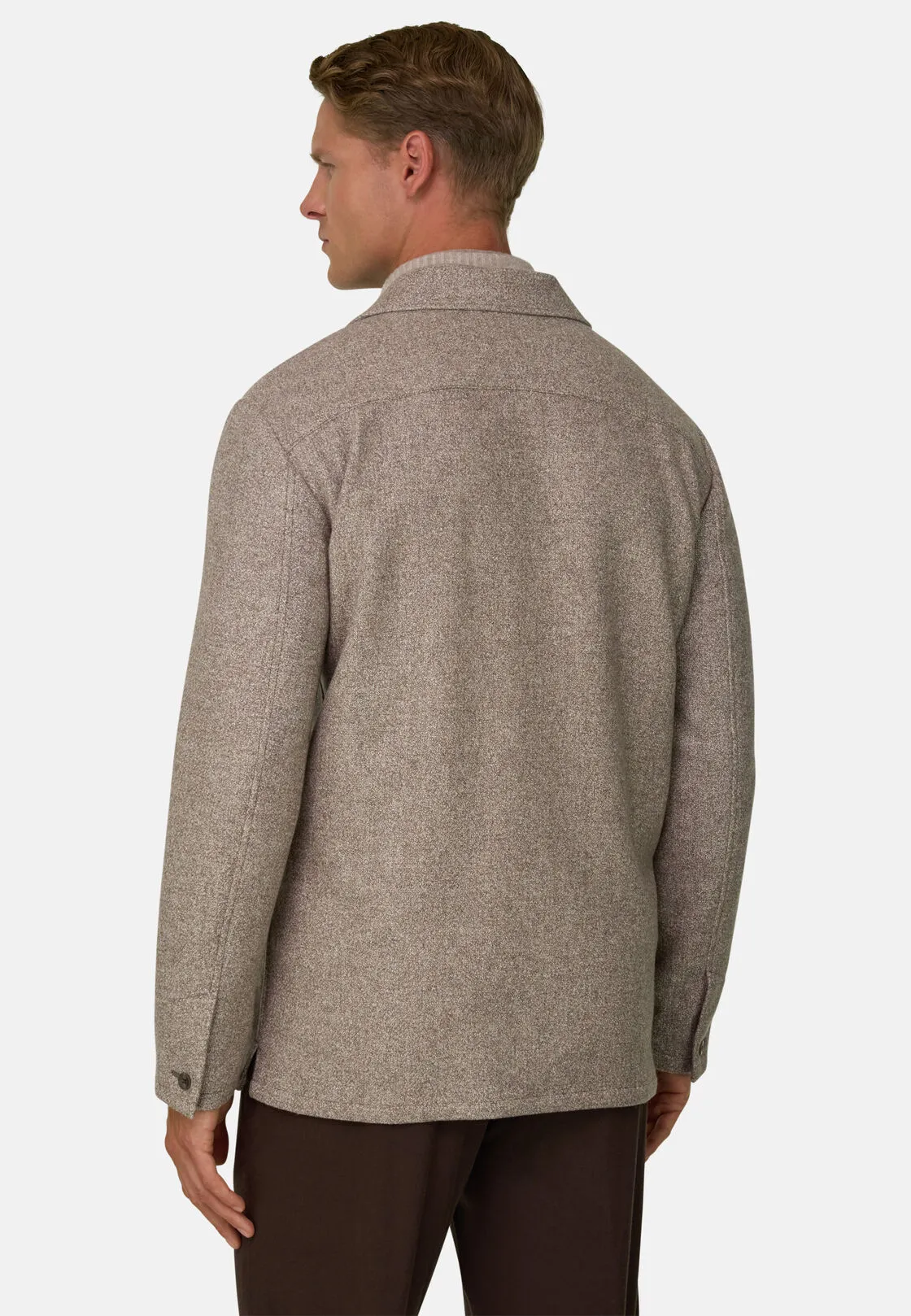 Boggi, Giacca Camicia Strutturata In Lana Seta Cashmere, Uomo, Taupe, Taglia: 52 - immagine 4