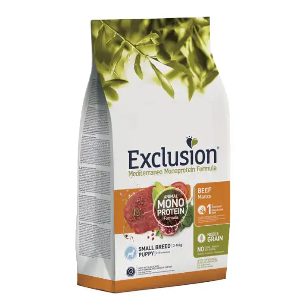 Exclusion Mediterraneo Puppy Small Breed Manzo 2 kg - Crocchette monoproteiche cane - immagine 1