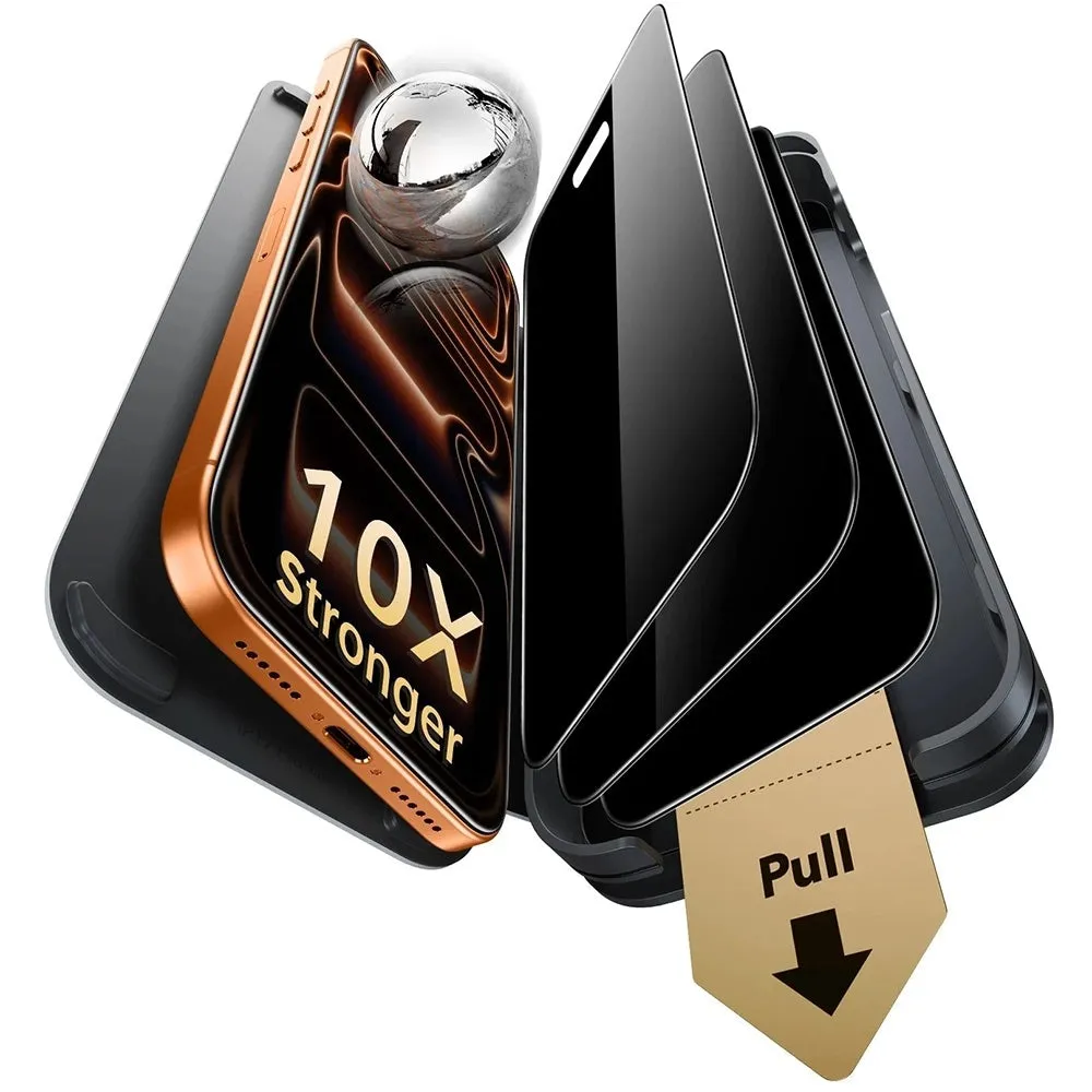 Pellicola protettiva per schermo Privacy ESR Armorite Pro UltraFit per Apple iPhone 18 Pro Max, Vetro temperato, Full Glue, Set da 3 pezzi - immagine 1