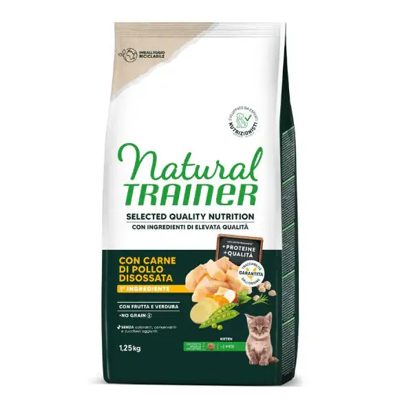 Natural Trainer Selected Quality Kitten Grain Free Pollo 1,25 kg - Croccantini per gatti - immagine 1