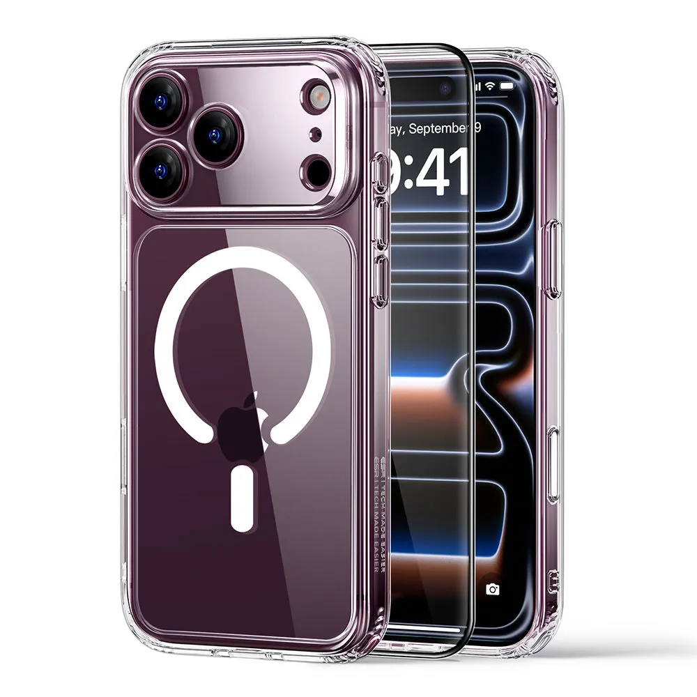 Custodia MagSafe per Apple iPhone 18 Pro / 17 Pro, ESR, Classic Hybrid con protezione per schermo, Trasparente - immagine 1