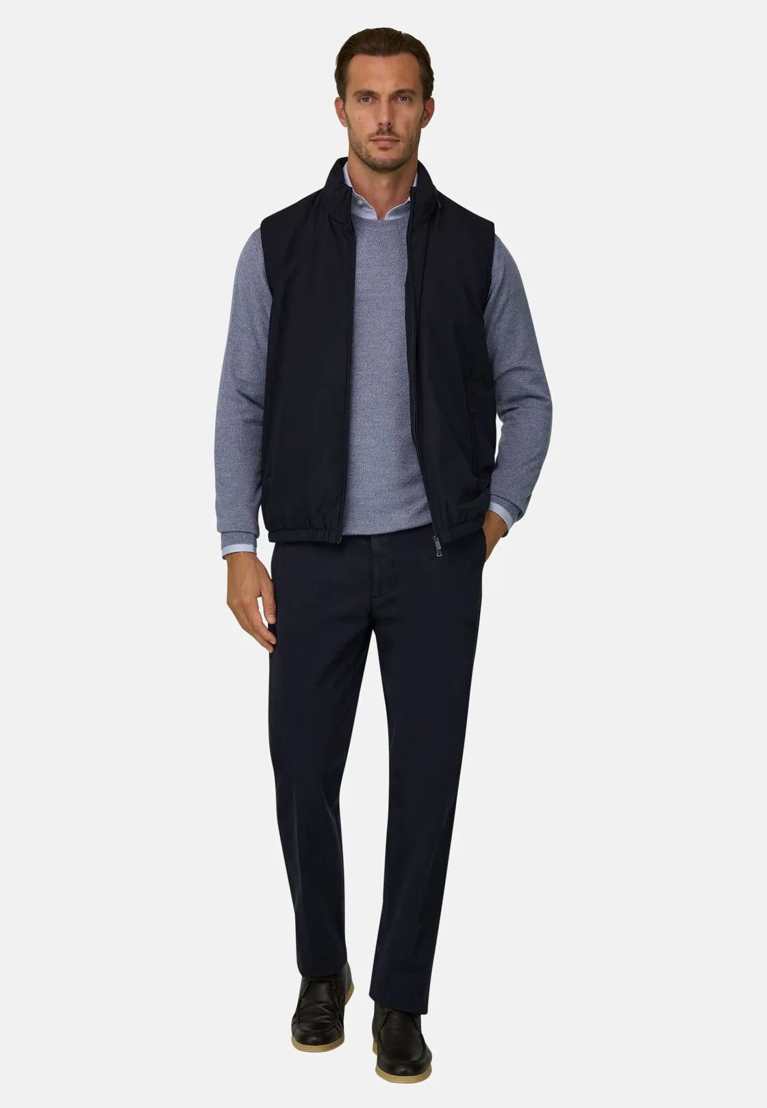 Boggi, Gilet Imbottito In Tessuto Tecnico, Uomo, Navy, Taglia: M - immagine 2