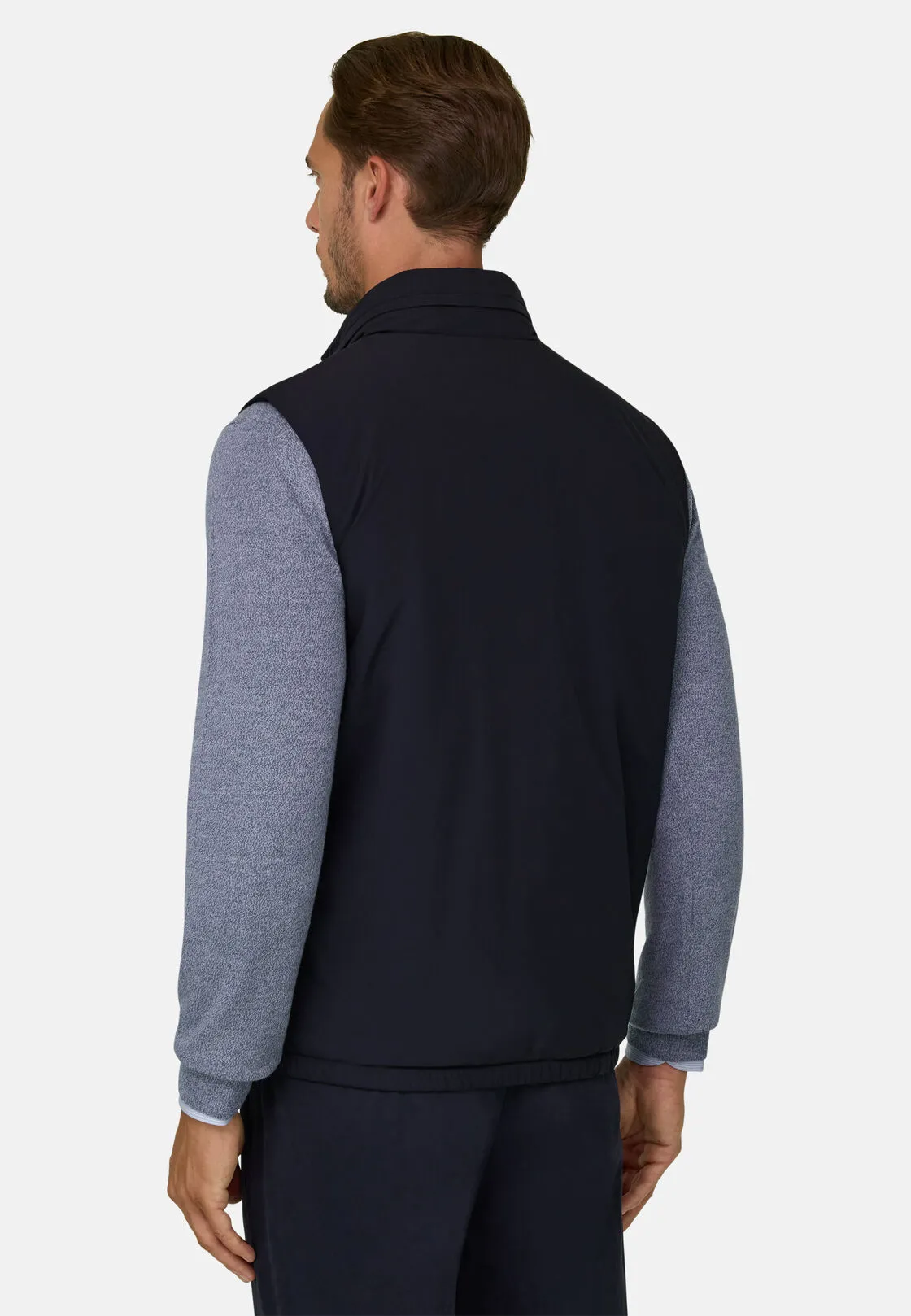 Boggi, Gilet Imbottito In Tessuto Tecnico, Uomo, Navy, Taglia: S - immagine 4
