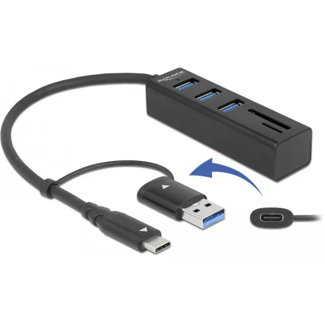 63859 hub di interfaccia USB 3.2 Gen 1 (3.1 Gen 1) Type-A + Type-C 5000 Mbit/s, Hub USB - immagine 1