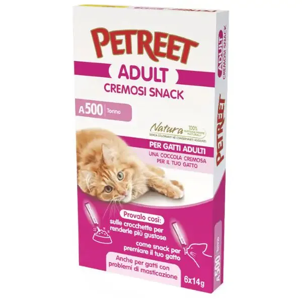 Petreet Cremosi Snack per gatti 6x14 gr Tonno - immagine 1