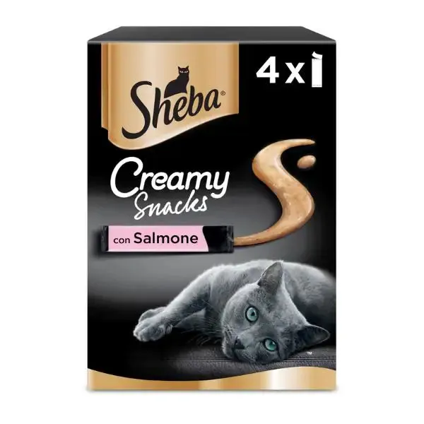 Sheba Creamy Snacks per gatti multipack 4x12 gr Salmone - confezione da 6 pezzi - immagine 1