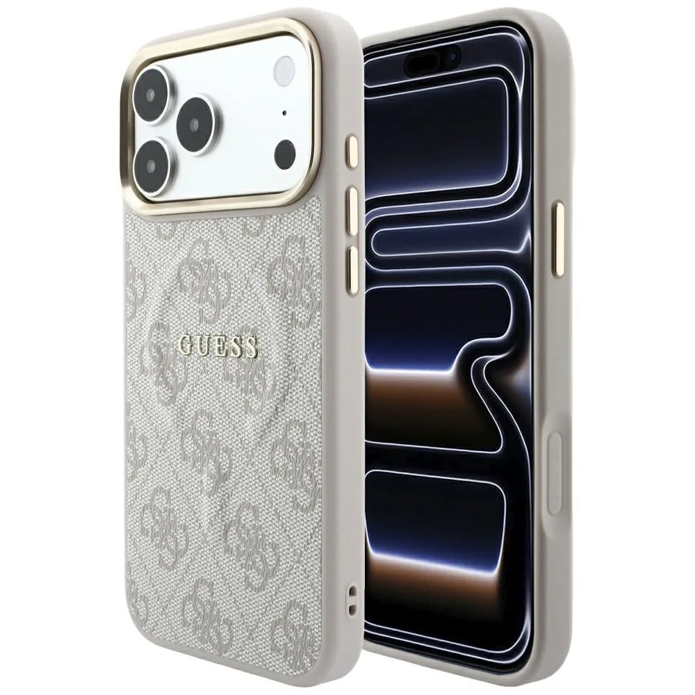 Custodia MagSafe per Apple iPhone 18 Pro Max / 17 Pro Max, Guess, 4G Embossed Classic, Rosa - immagine 1