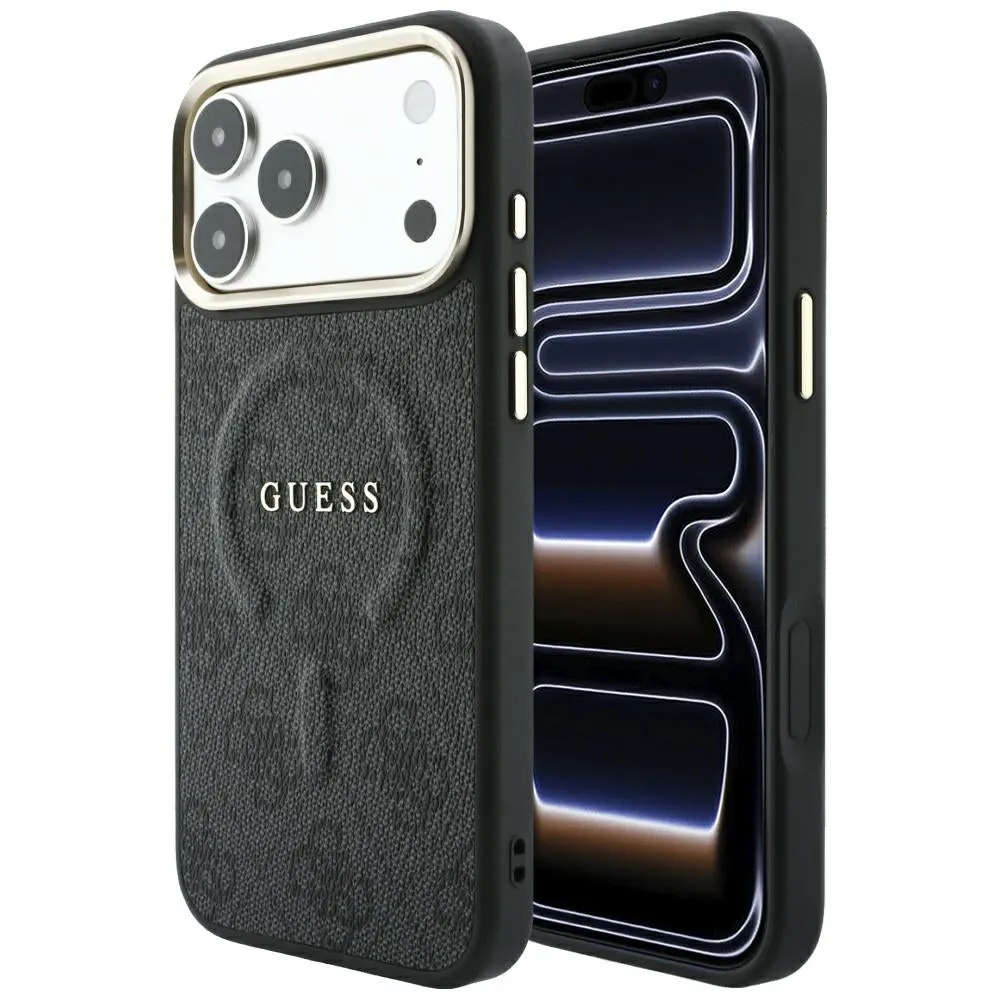 Custodia MagSafe per Apple iPhone 18 Pro Max / 17 Pro Max, Guess, 4G Embossed Classic, Nera - immagine 1