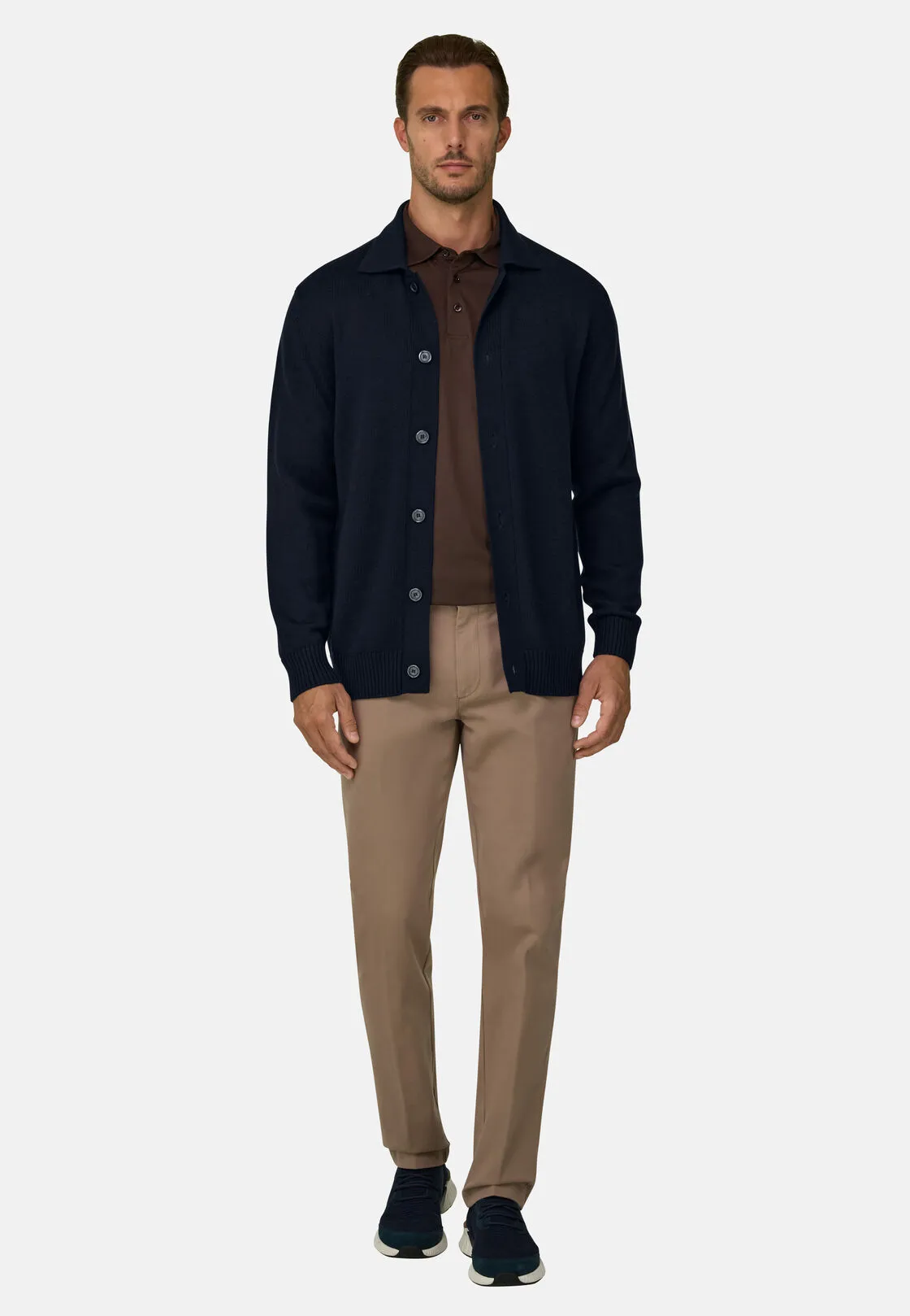 Boggi, Cardigan In Lana Merino Extrafine, Uomo, Navy, Taglia: S - immagine 2