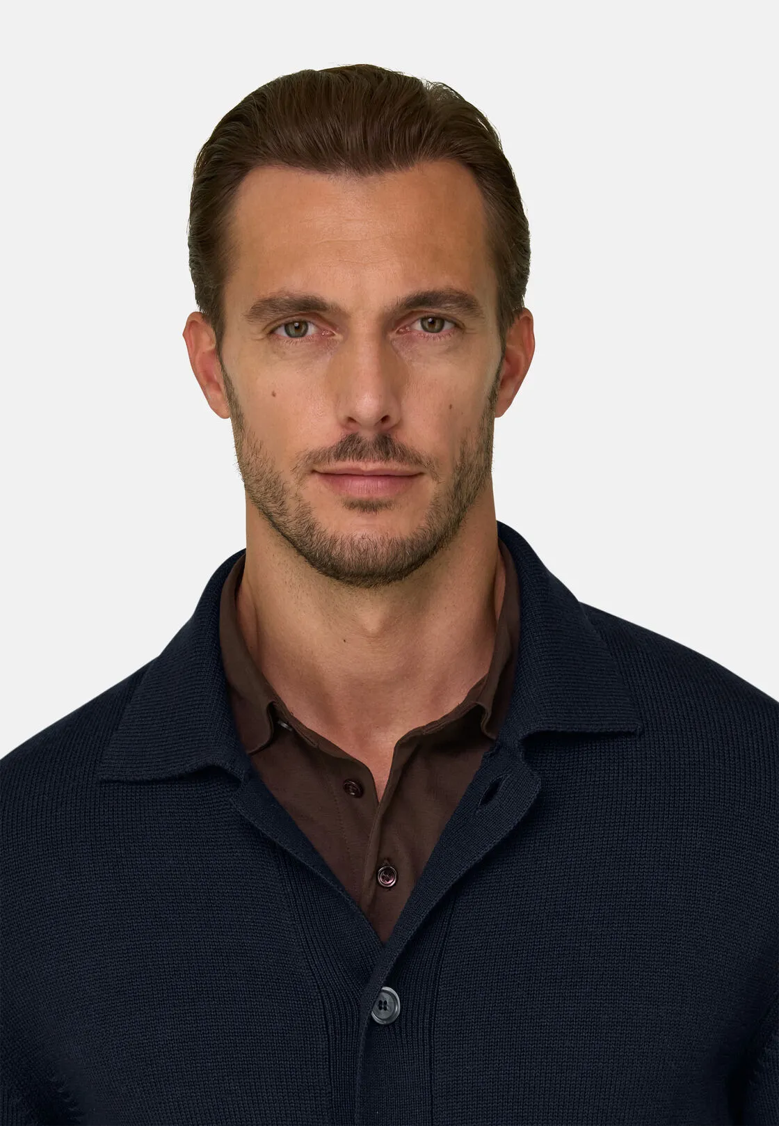 Boggi, Cardigan In Lana Merino Extrafine, Uomo, Navy, Taglia: S - immagine 3