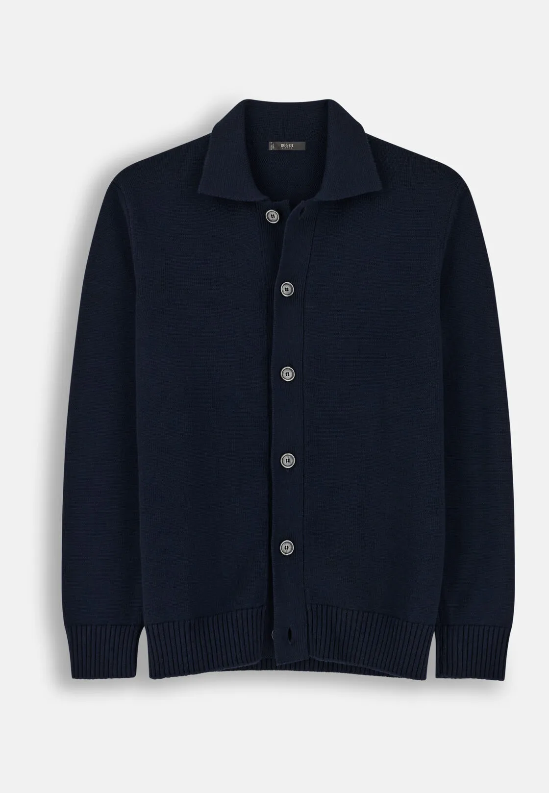 Boggi, Cardigan In Lana Merino Extrafine, Uomo, Navy, Taglia: XL - immagine 5