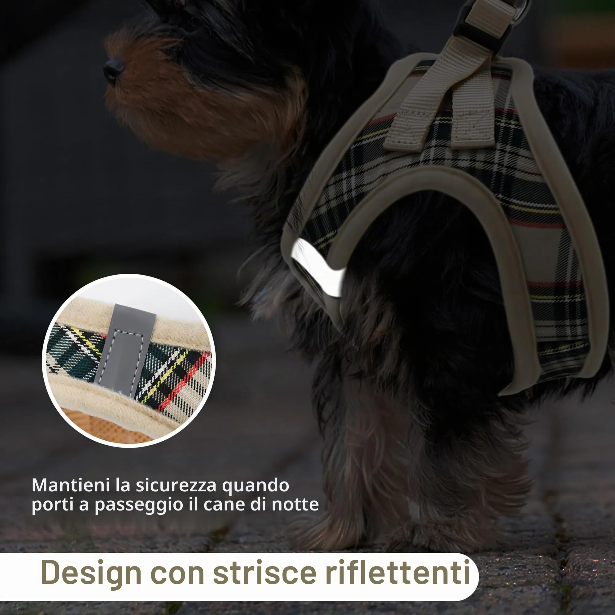 Pawsailor Pettorina Cane Taglia Piccola con Guinzaglio Anti-tiro Beige XXXS - immagine 5