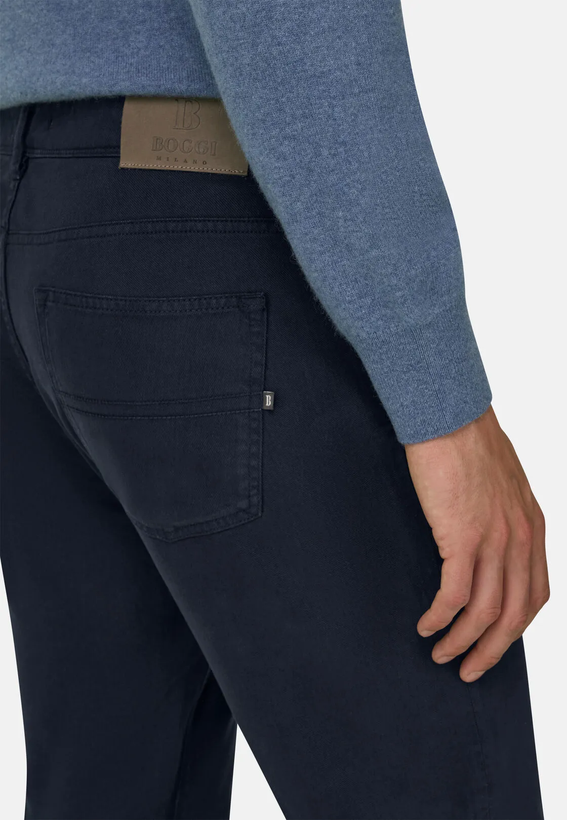 Boggi, Jeans In Cotone Tencel Elasticizzato, Uomo, Navy, Taglia: 36 - immagine 3