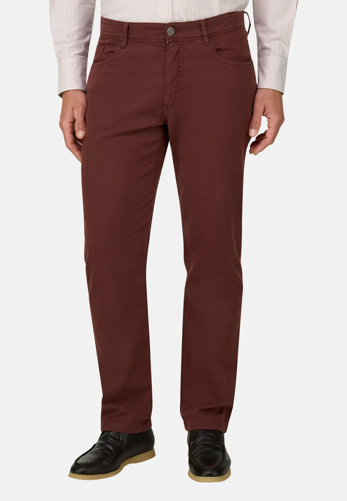 Boggi, Jeans In Cotone Tencel Elasticizzato, Uomo, Rosso, Taglia: 30 - immagine 1