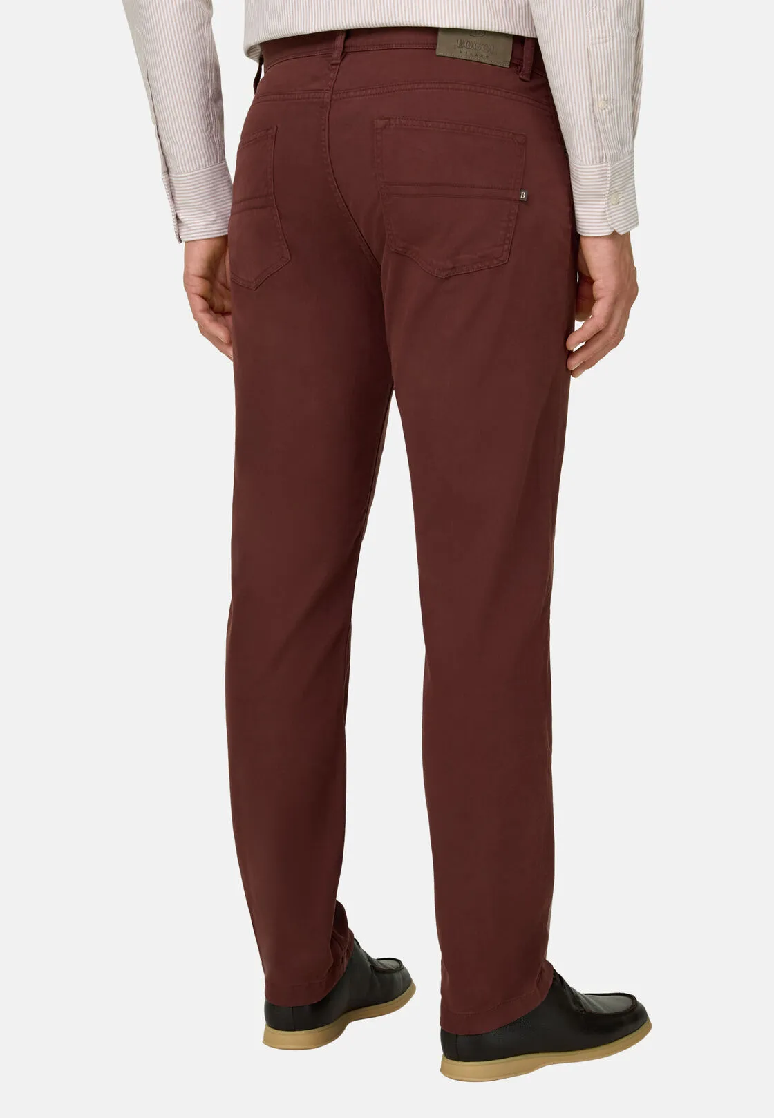 Boggi, Jeans In Cotone Tencel Elasticizzato, Uomo, Rosso, Taglia: 31 - immagine 5