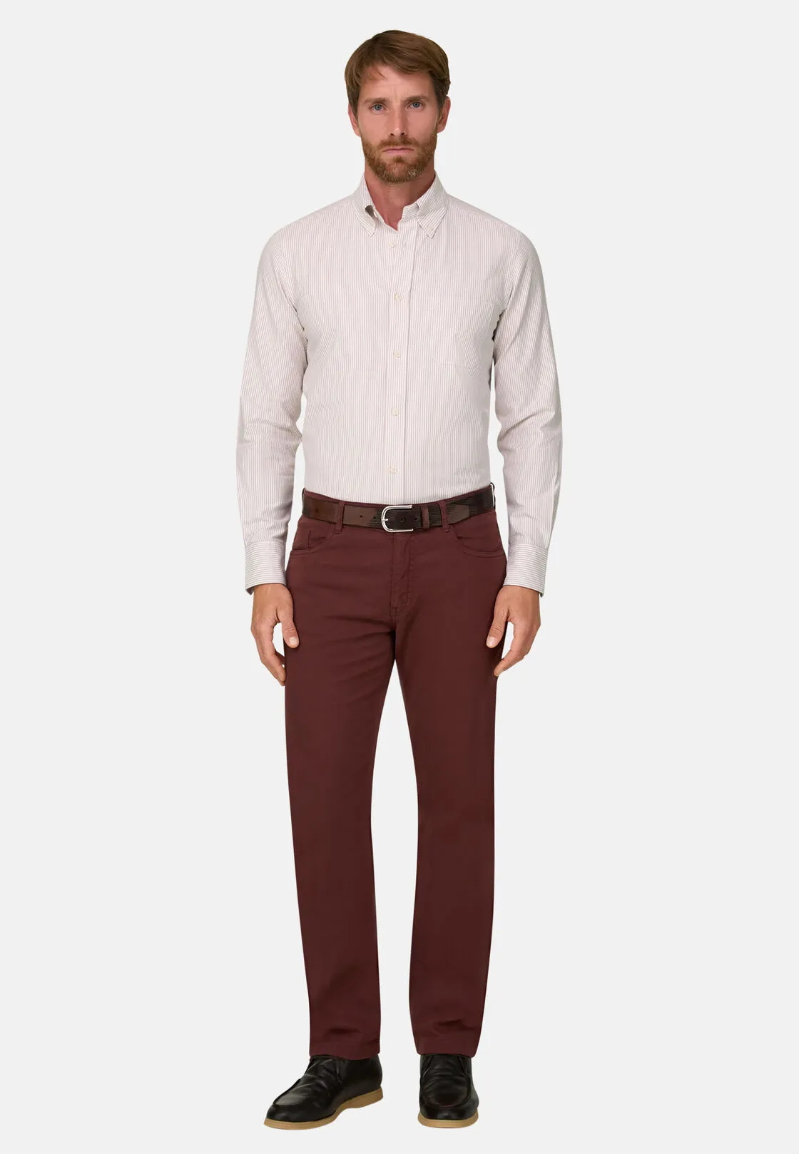 Boggi, Jeans In Cotone Tencel Elasticizzato, Uomo, Rosso, Taglia: 33 - immagine 2