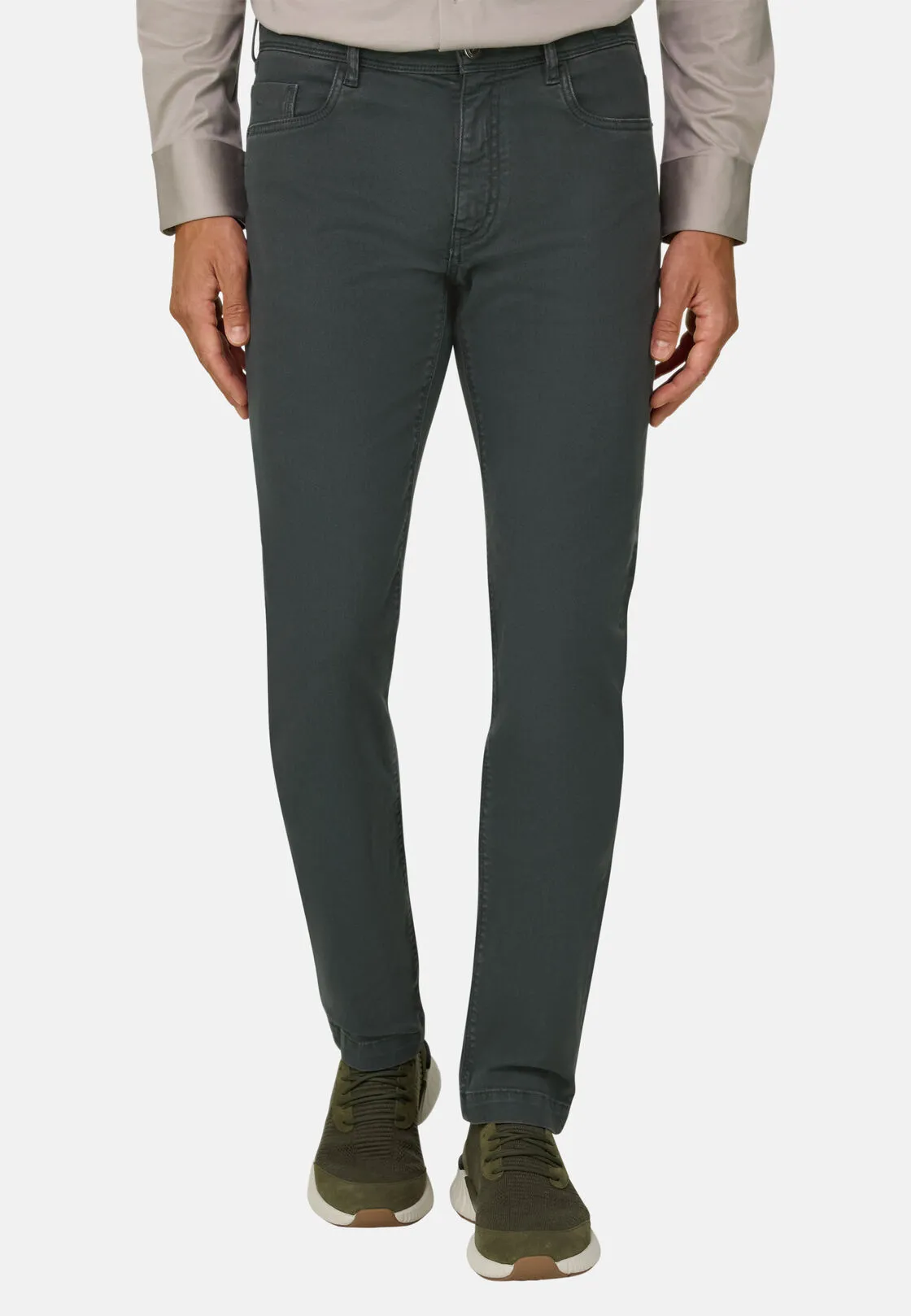 Boggi, Jeans In Cotone Tencel Elasticizzato, Uomo, Verde Scuro, Taglia: 33 - immagine 1