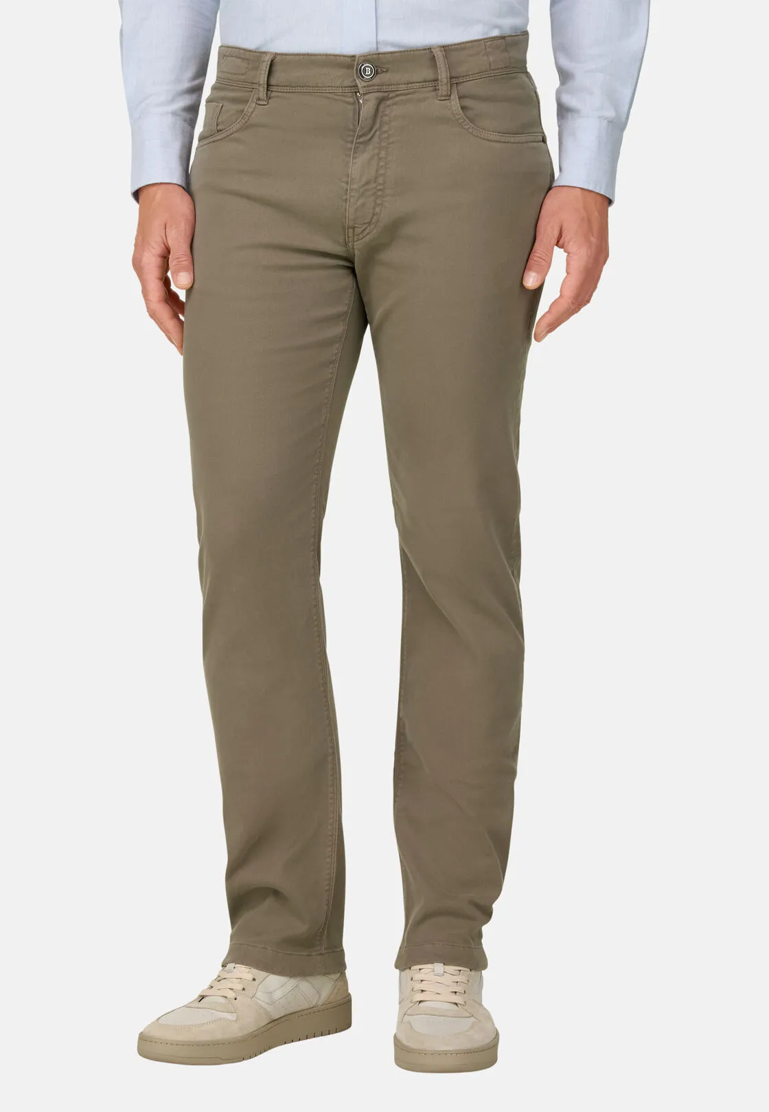 Boggi, Jeans In Cotone Tencel Elasticizzato, Uomo, Fango, Taglia: 38 - immagine 1
