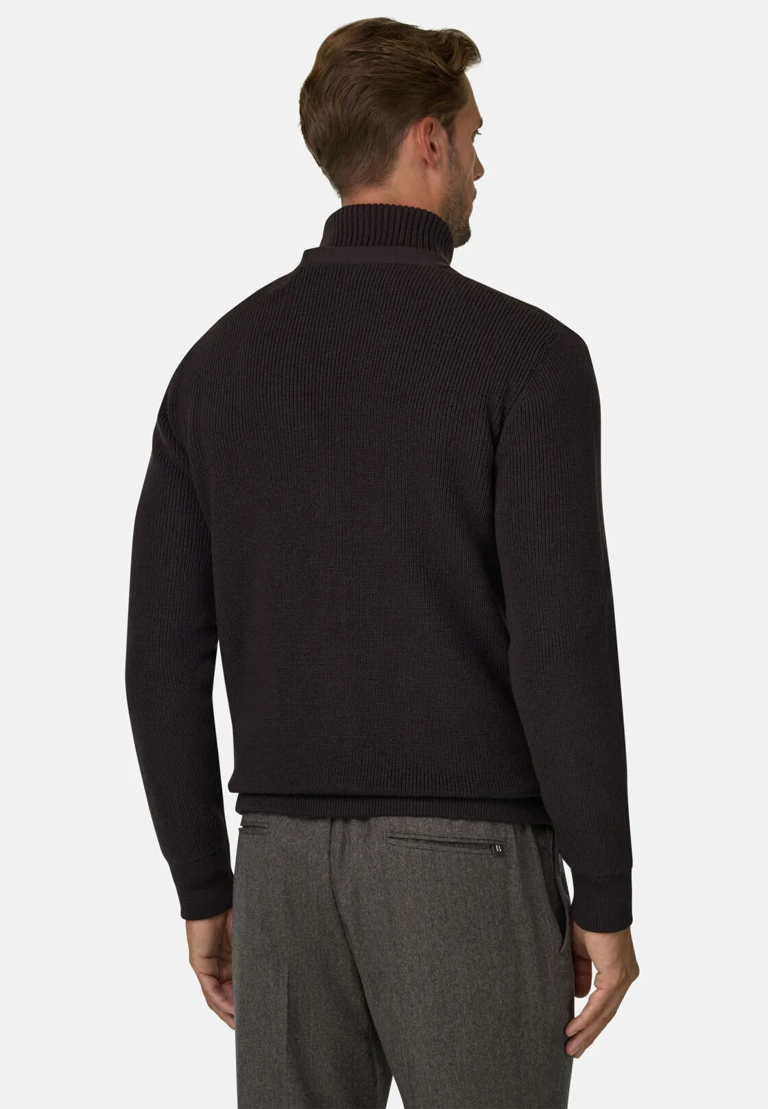 Boggi, Cardigan In Lana Merino Extrafine, Uomo, Marrone scuro, Taglia: L - immagine 4