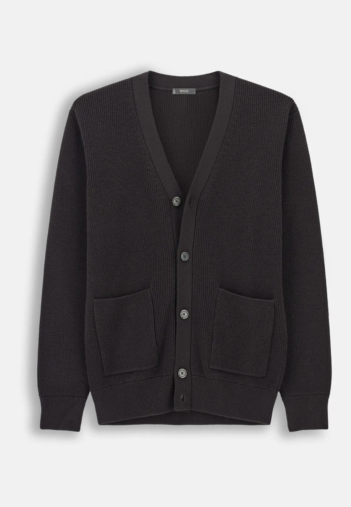 Boggi, Cardigan In Lana Merino Extrafine, Uomo, Marrone scuro, Taglia: XXL - immagine 5