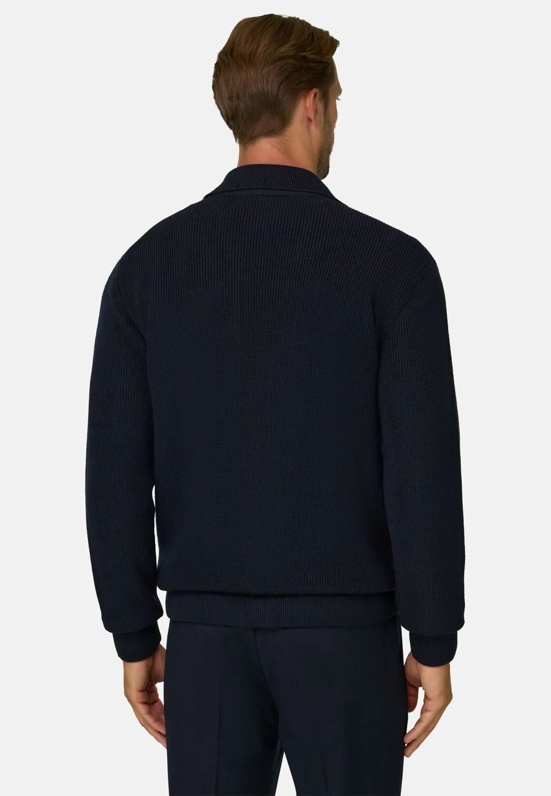 Boggi, Cardigan In Lana Merino Extrafine, Uomo, Navy, Taglia: M - immagine 4