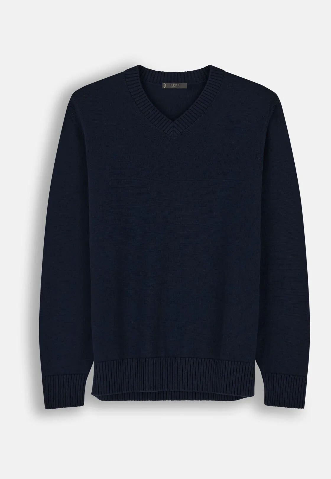 Boggi, Maglia Scollo V In Lana Merino Extrafine, Uomo, Navy, Taglia: XXL - immagine 5