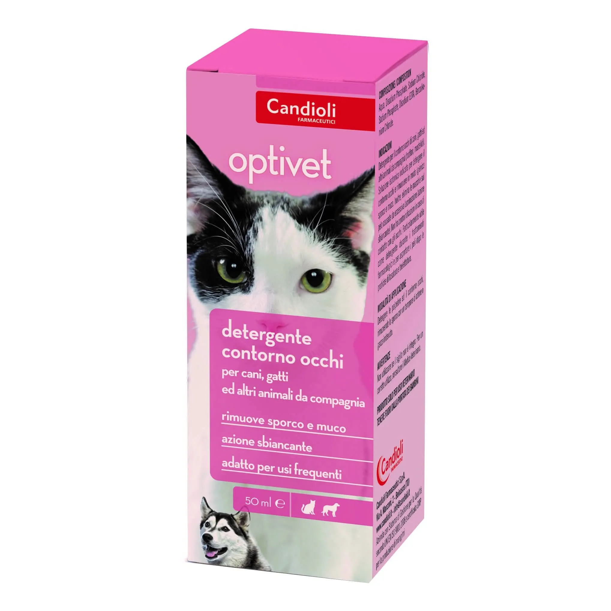 Optivet detergente per occhi per cani e gatti flacone 50 ml - immagine 1