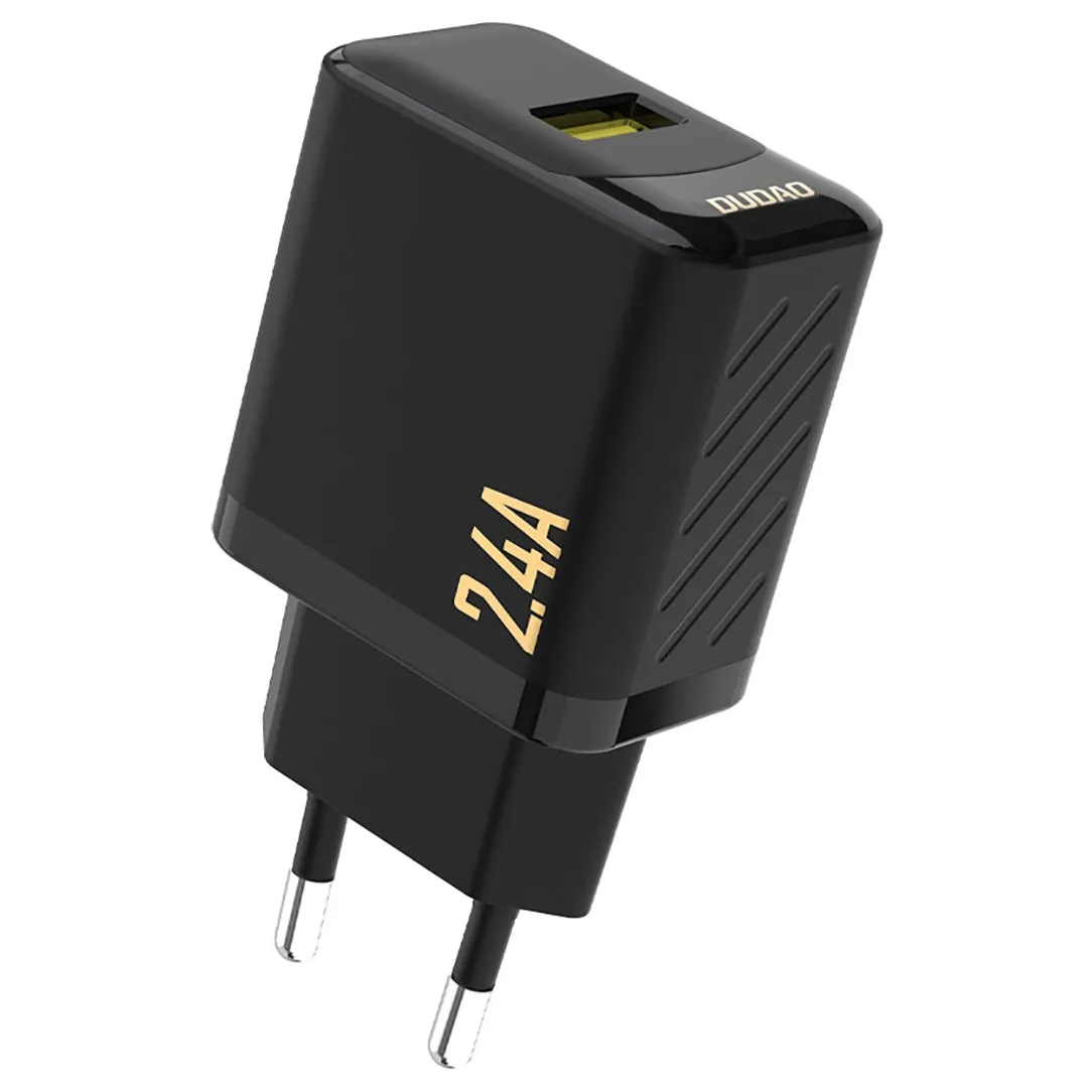 Caricatore da rete Dudao A23, 12W, 2.4A, 1 x USB-A, Nero - immagine 1