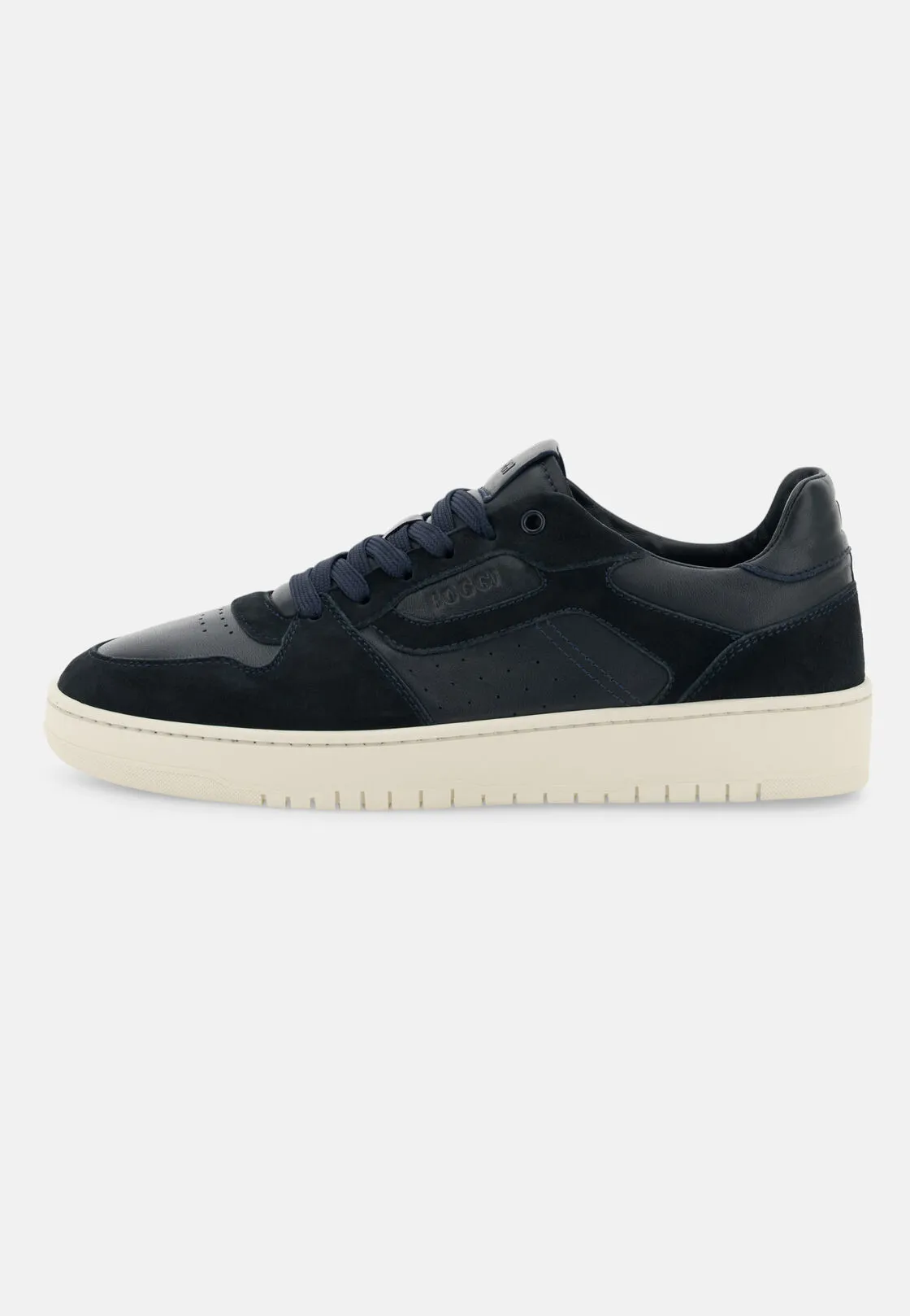 Boggi, Sneakers Origin In Misto Pelle, Uomo, Navy, Taglia: 41-7 - immagine 1