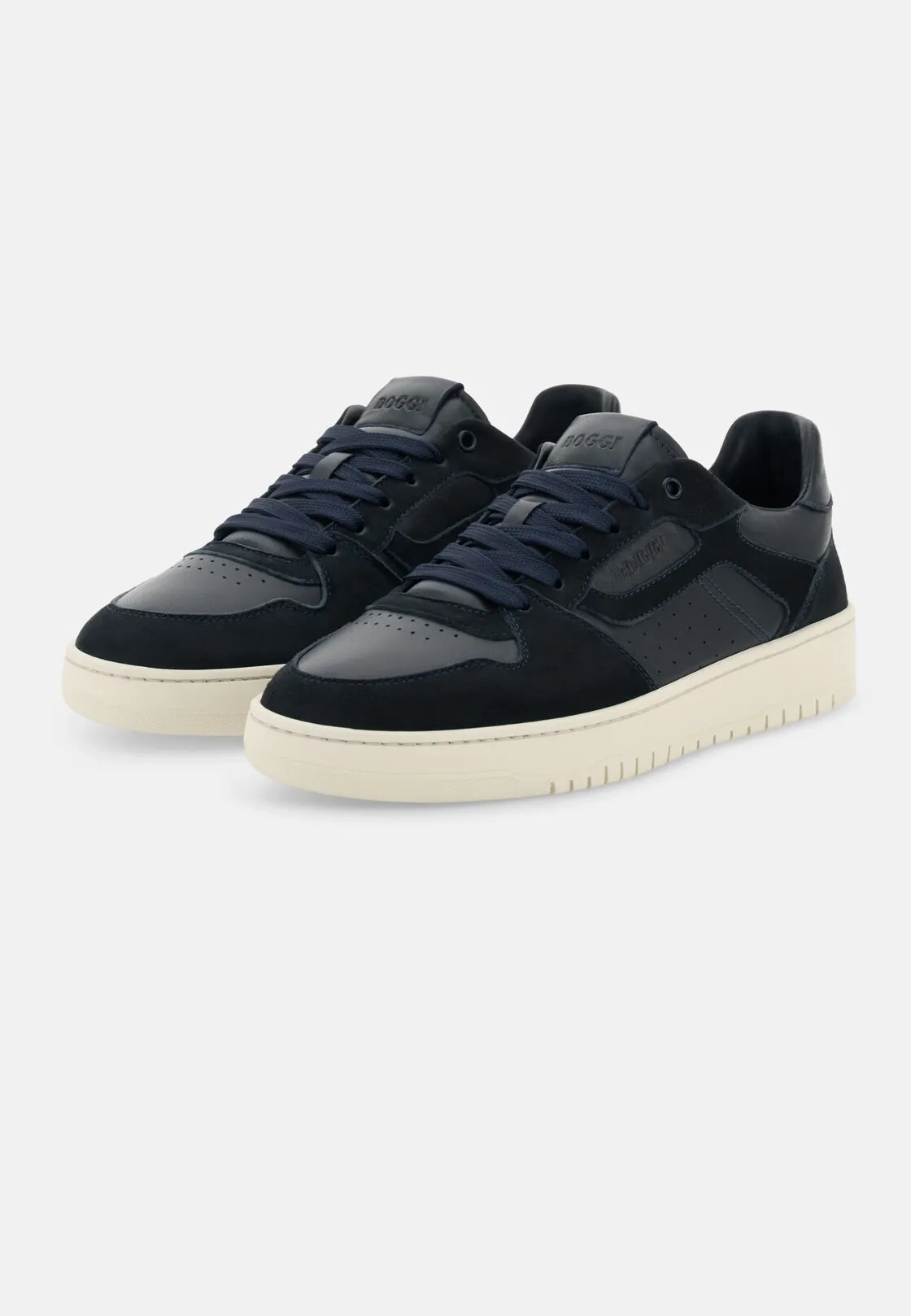 Boggi, Sneakers Origin In Misto Pelle, Uomo, Navy, Taglia: 44-10 - immagine 3