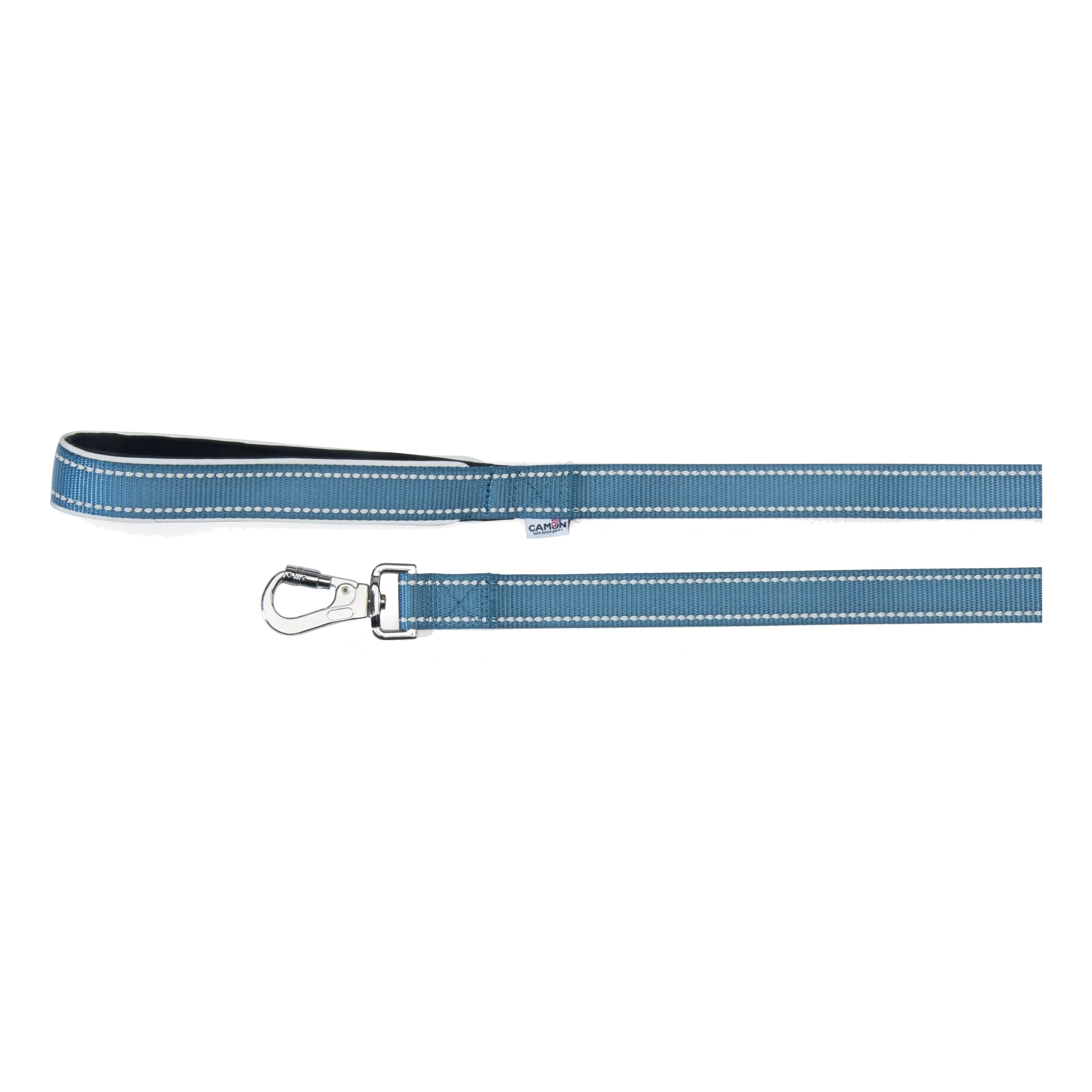 Guinzaglio reflex con maniglia in neoprene blu 25 x 1200 mm - immagine 1
