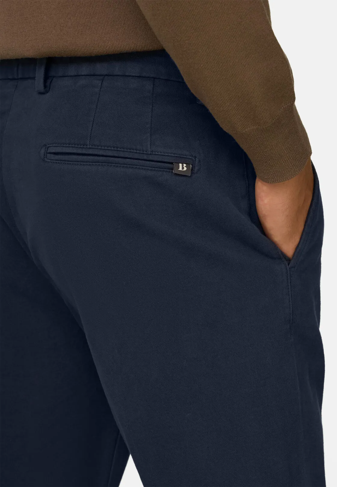 Boggi, Pantaloni In Cotone Elasticizzato., Uomo, Navy, Taglia: 30 - immagine 3