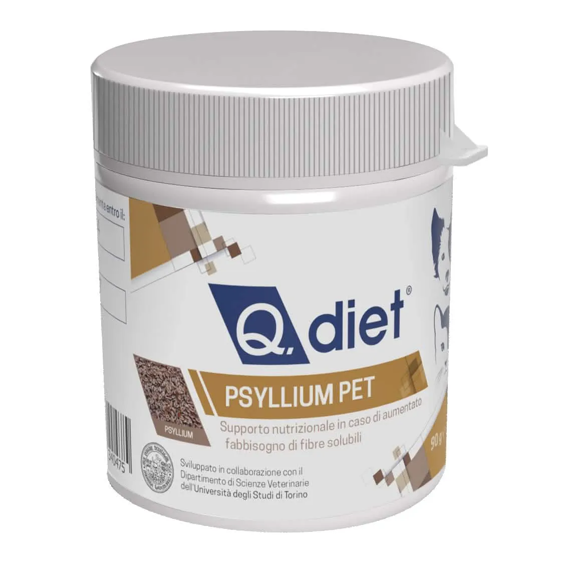 Q diet psyllium pet polvere 90 g - immagine 1
