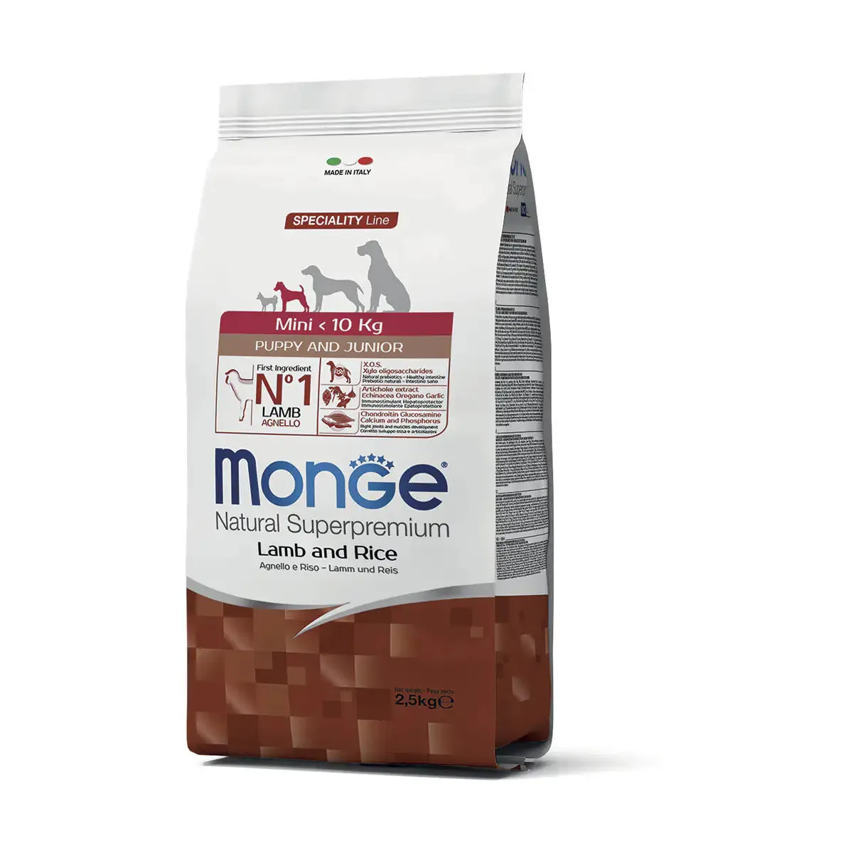 Monge Natural Superpremium Mini Puppy & Junior Monoprotein Agnello con Riso 2,5 kg - Crocchette monoproteiche cane - immagine 1