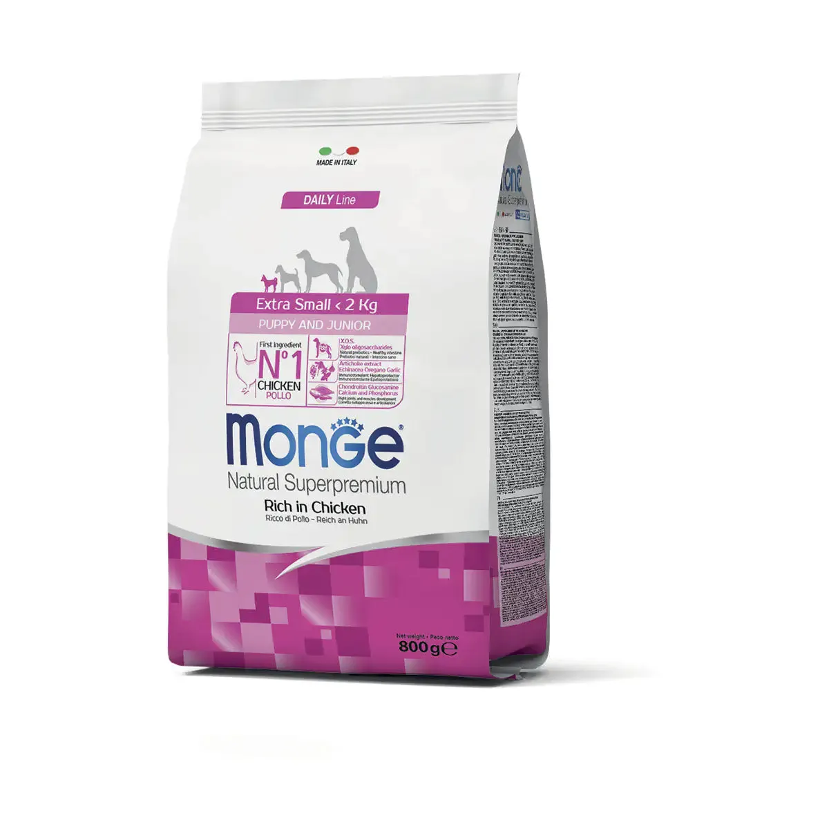 Monge Natural Superpremium Extra Small Puppy & Junior Ricco di Pollo 800 gr - Croccantini per cani - immagine 1