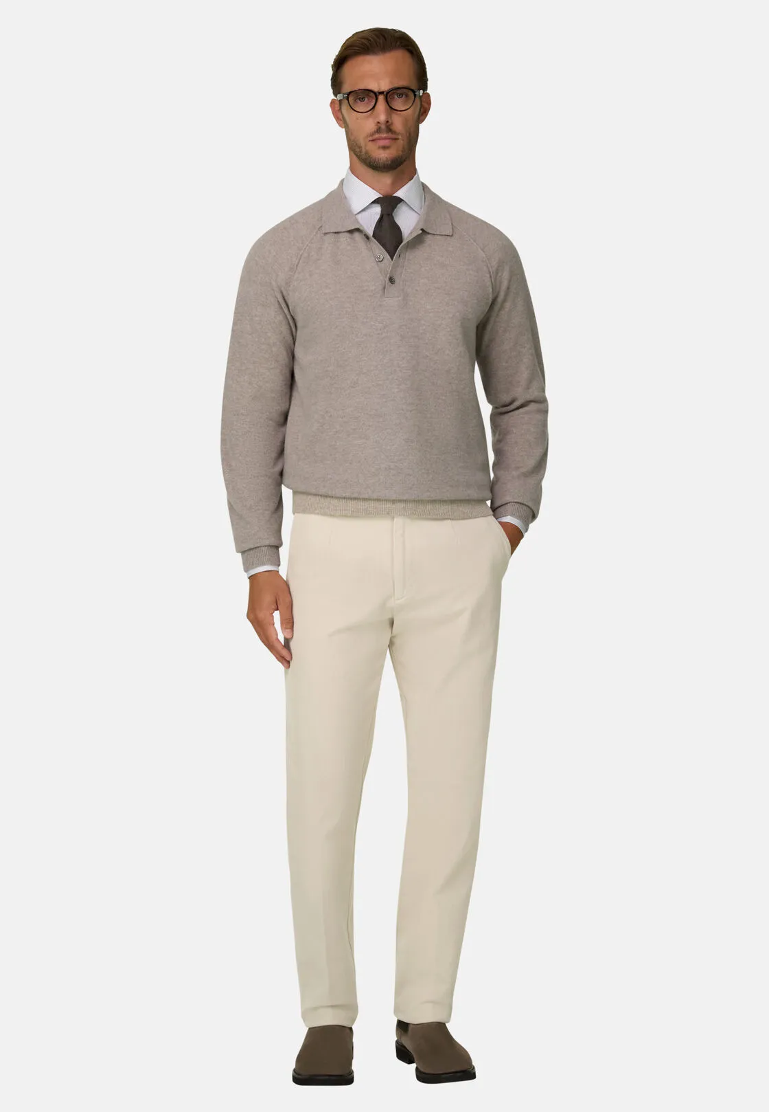 Boggi, Pantaloni In Cotone Elasticizzato., Uomo, Sabbia, Taglia: 40 - immagine 2